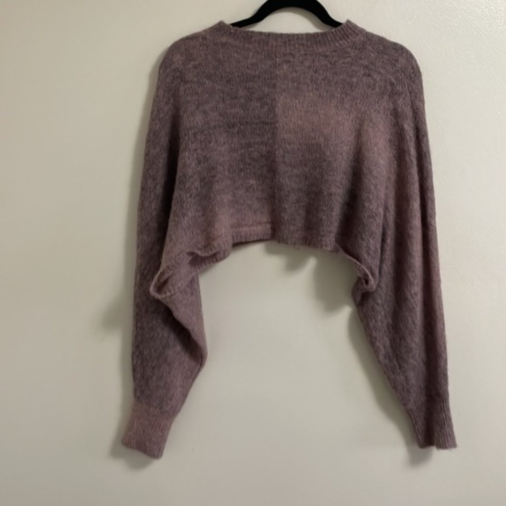 Aritzia Wilfred Mystic cosmic Crop Sweater alpaca wool blend knit sweater size L